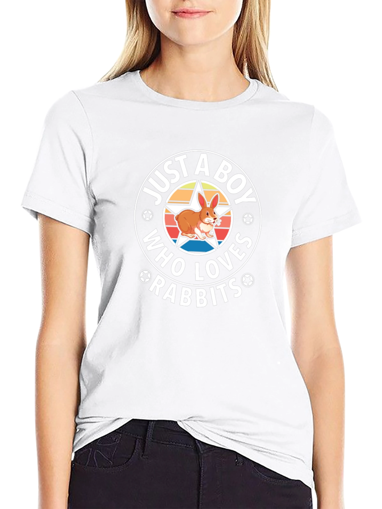 Just A Boy Who Loves Rabbits Graphic T-Shirt