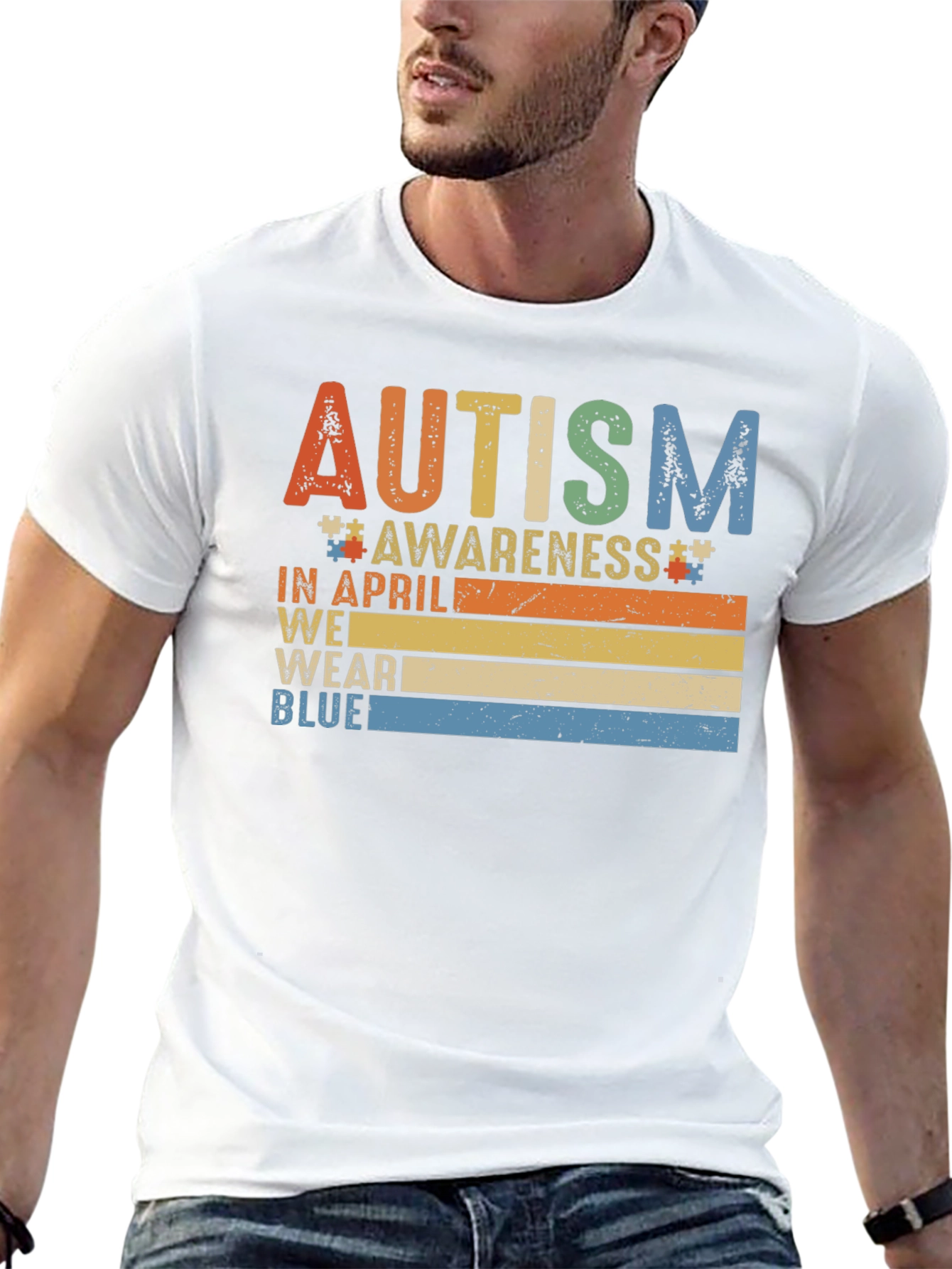 Autism Awareness T-Shirt - In April We Wear Blue
