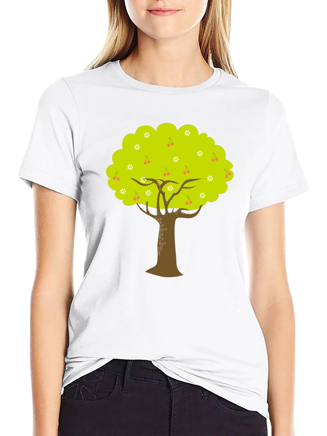 Tree Graphic Black Tee - Nature Inspired Design
