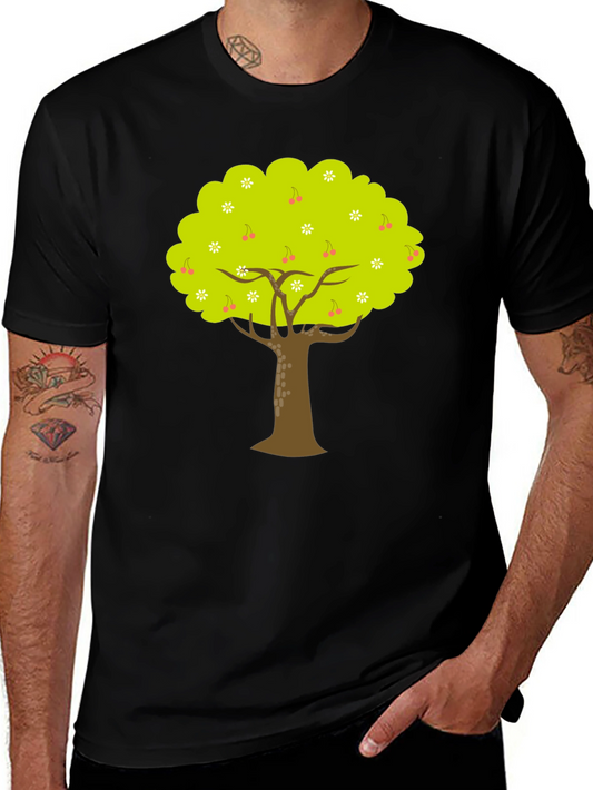 Tree Graphic Black Tee - Nature Inspired Design