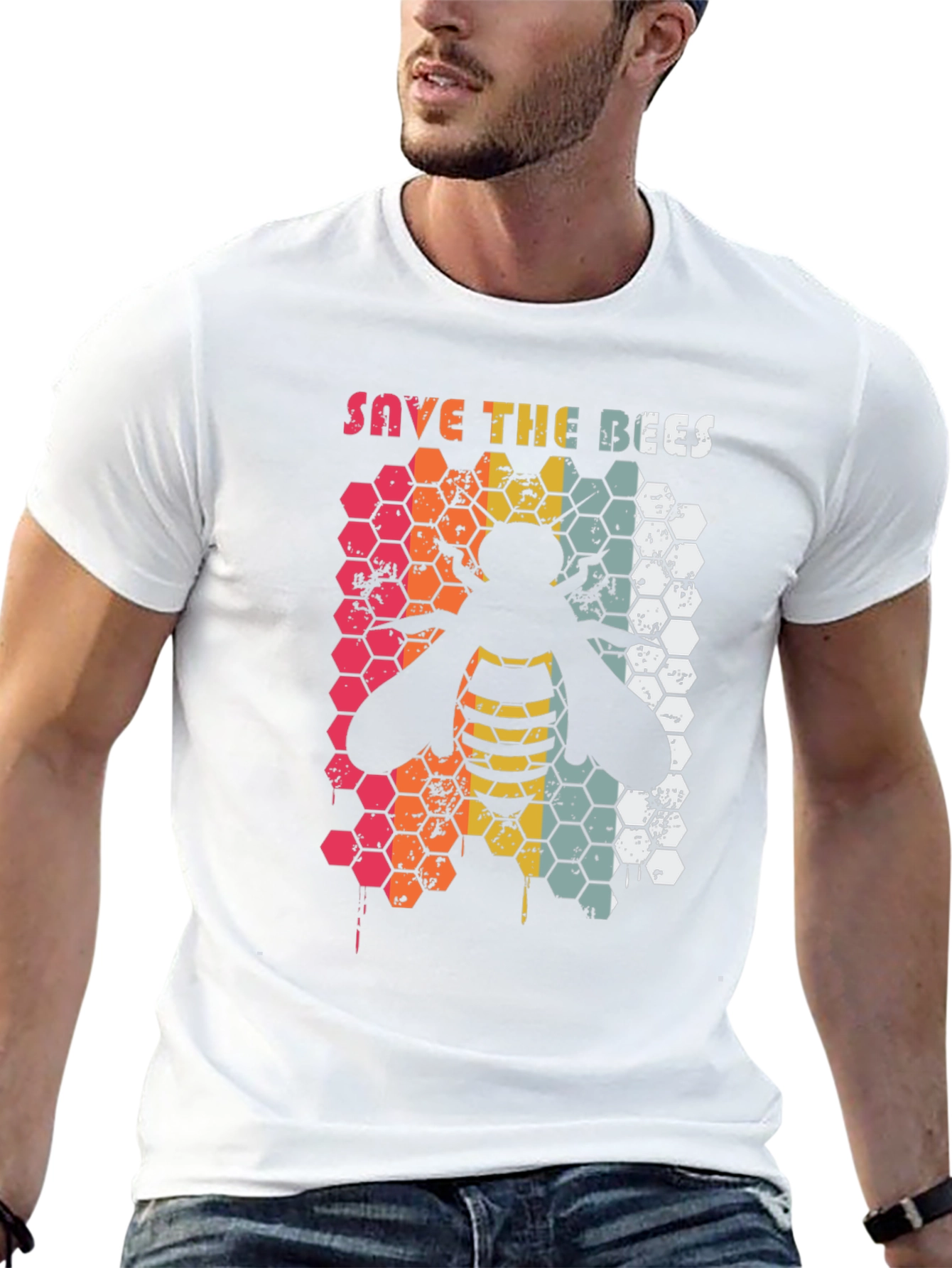 Save the Bees Honeycomb Graphic Tee