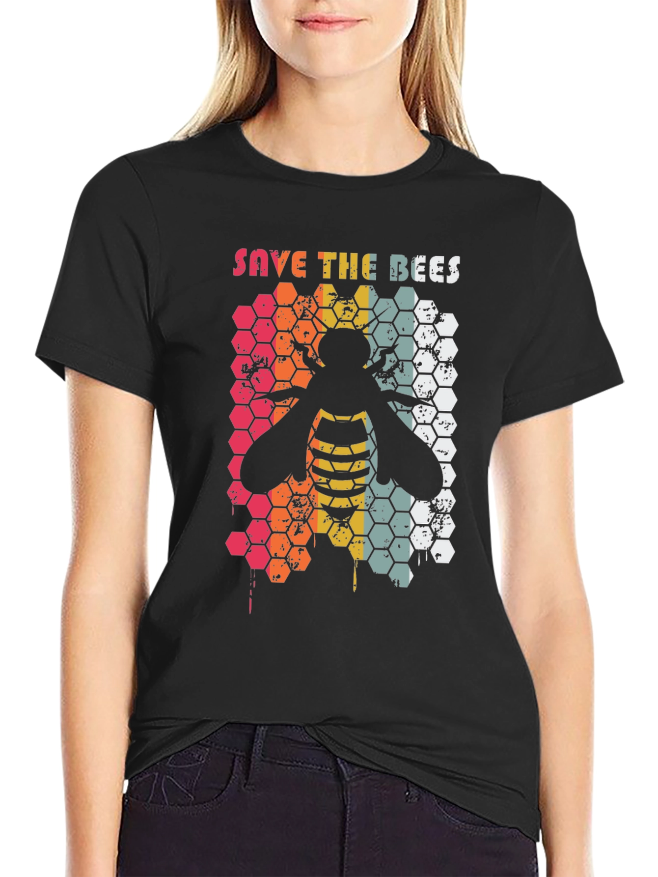 Save the Bees Honeycomb Graphic Tee