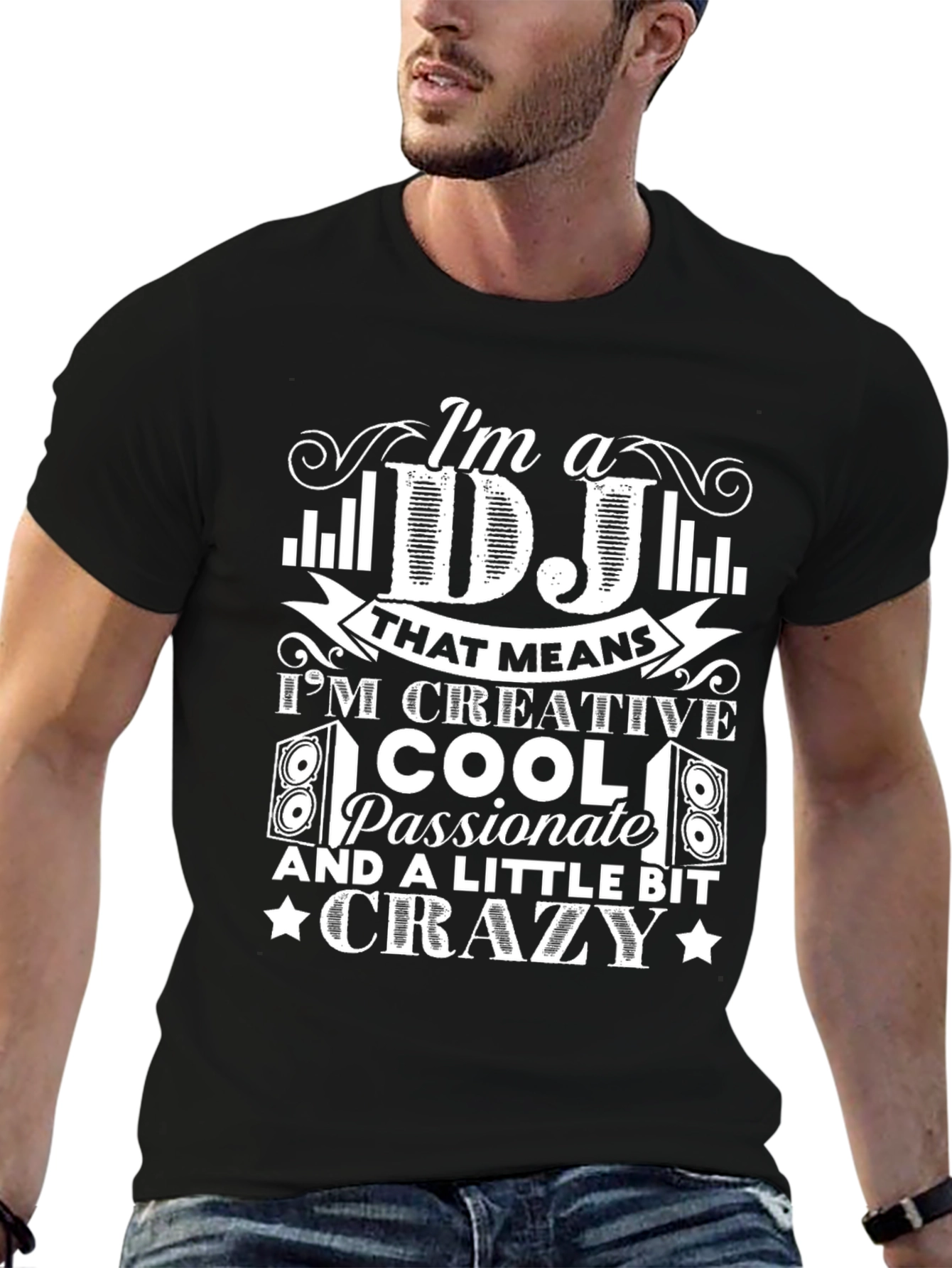 DJ Creative Crazy Graphic T-Shirt - Music Lover Tee