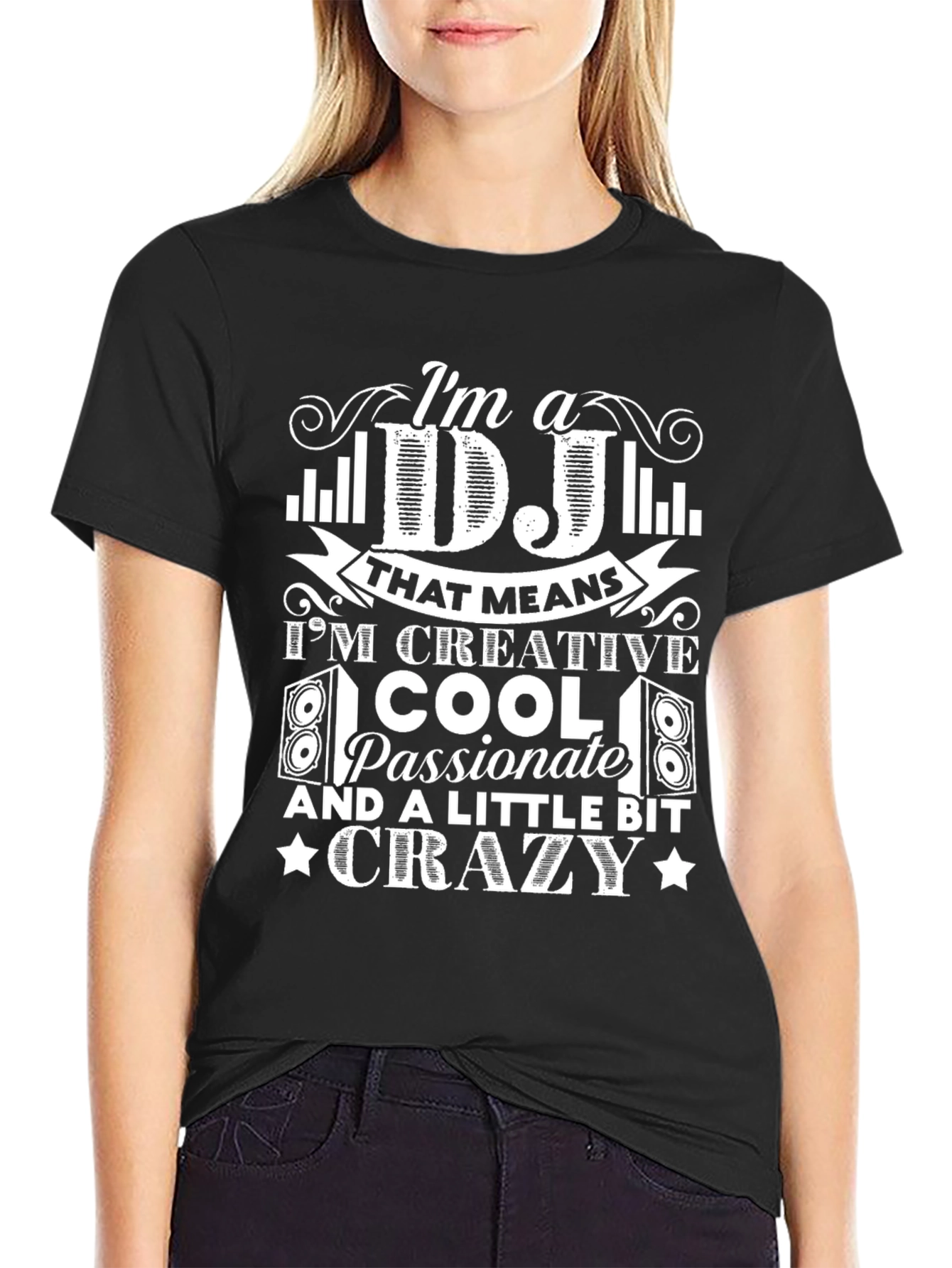 DJ Creative Crazy Graphic T-Shirt - Music Lover Tee