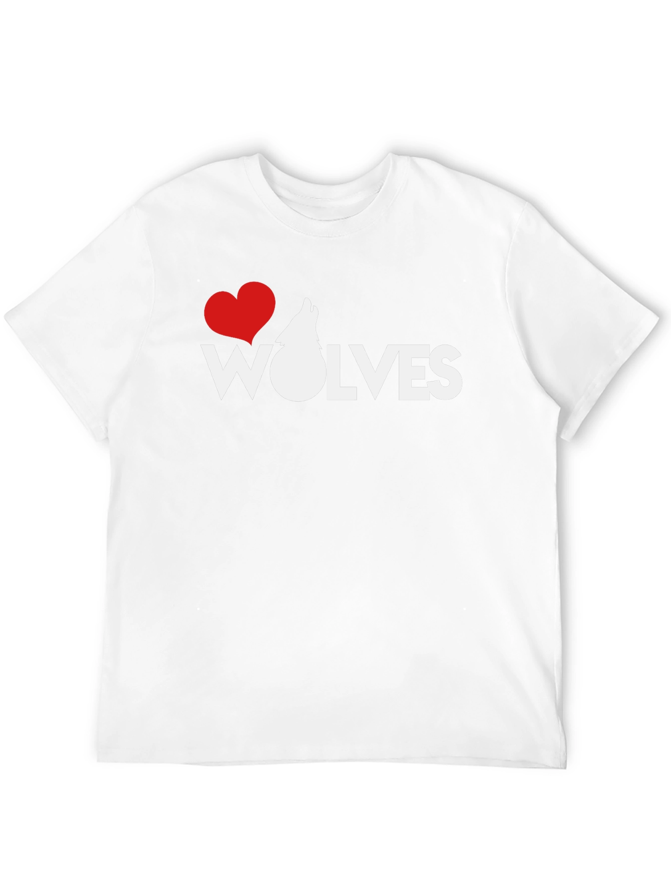 I Heart Wolves Black Graphic T-Shirt