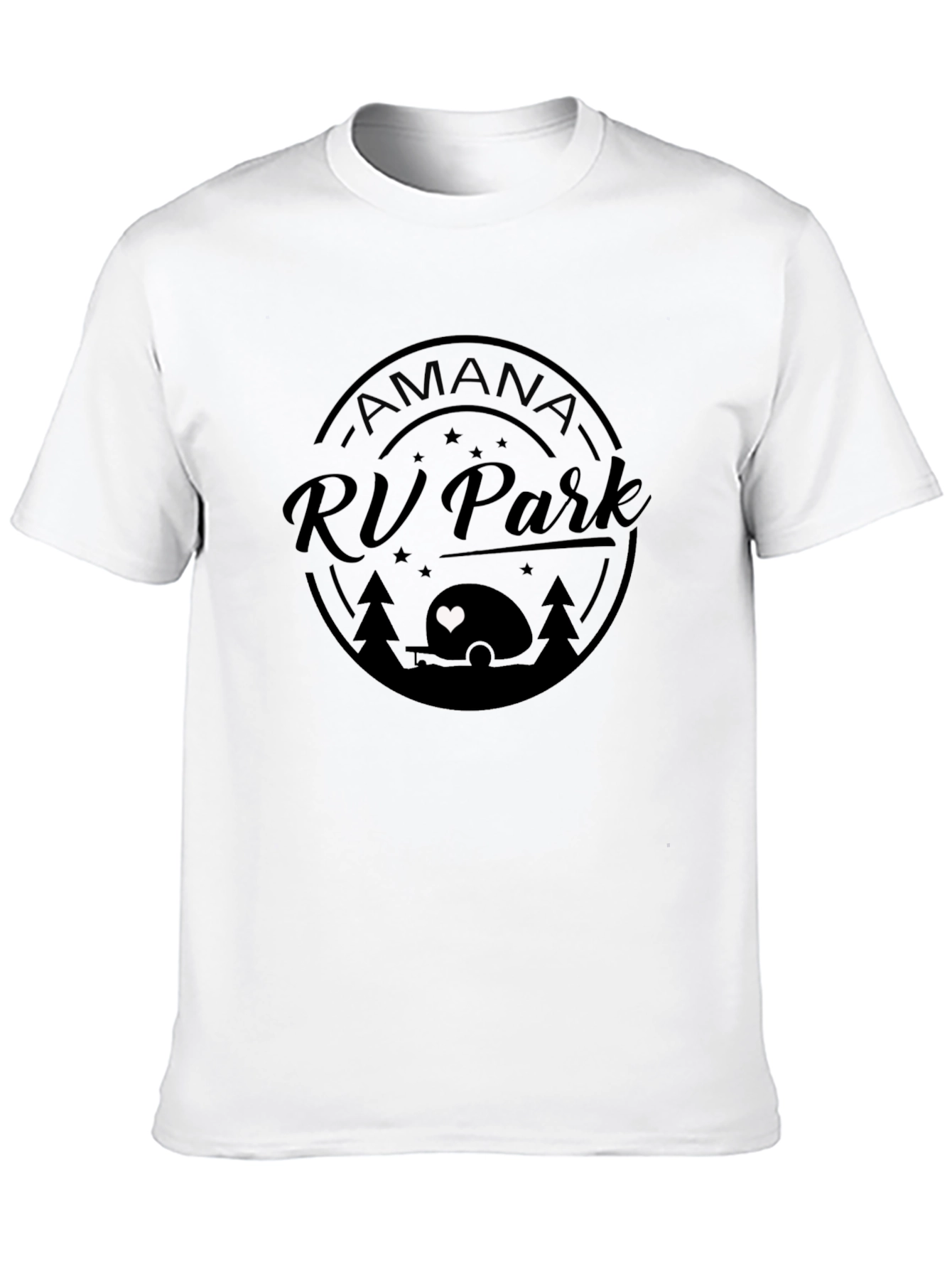 Amana RV Park Black Graphic T-Shirt