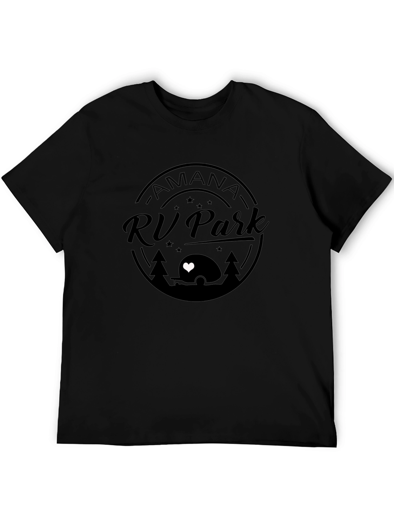 Amana RV Park Black Graphic T-Shirt