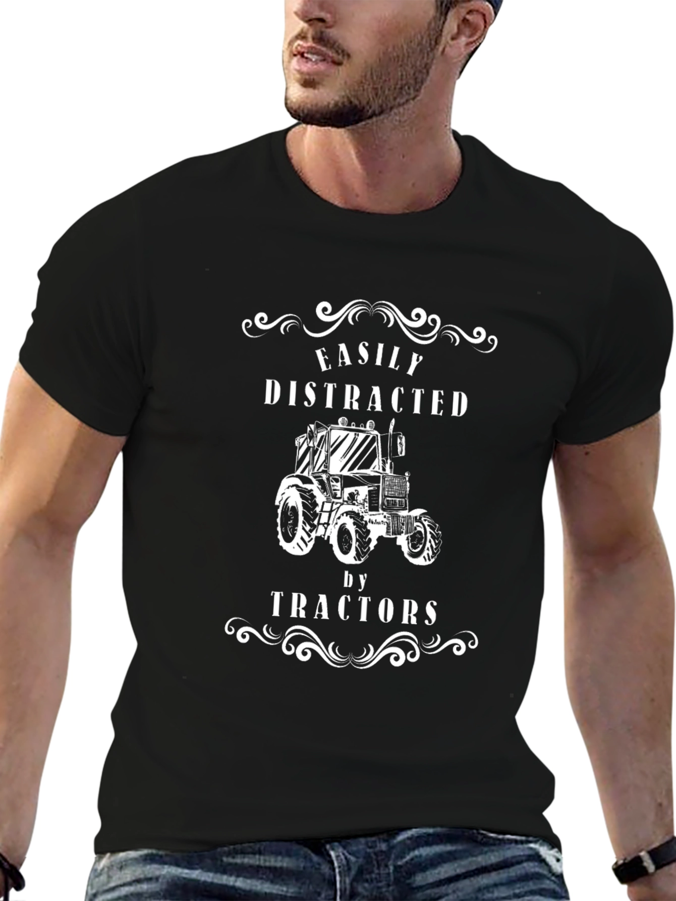 Easily Distracted by Tractors Graphic Tee