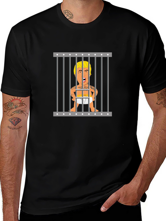 Baby Trump Behind Bars Black T-Shirt