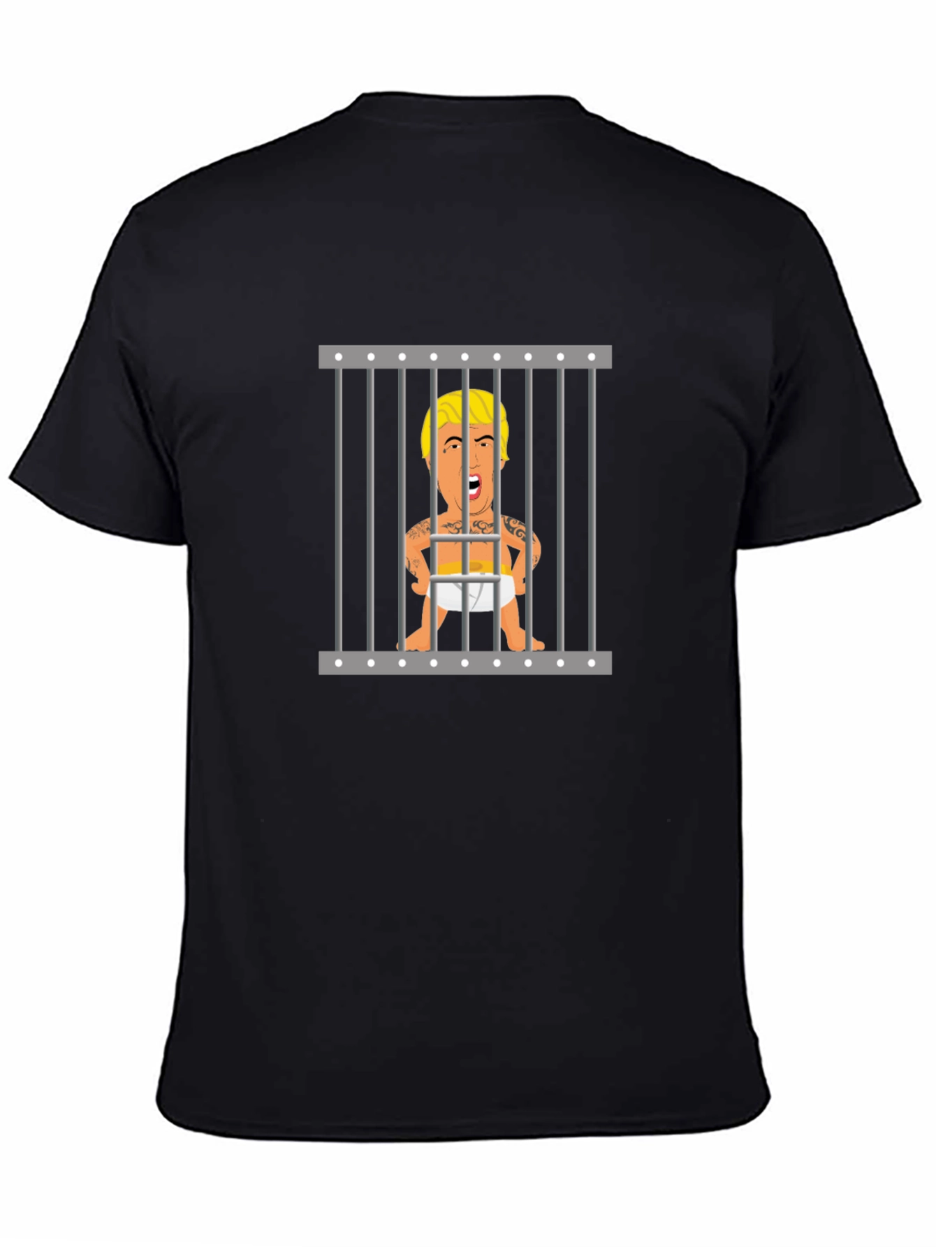 Baby Trump Behind Bars Black T-Shirt