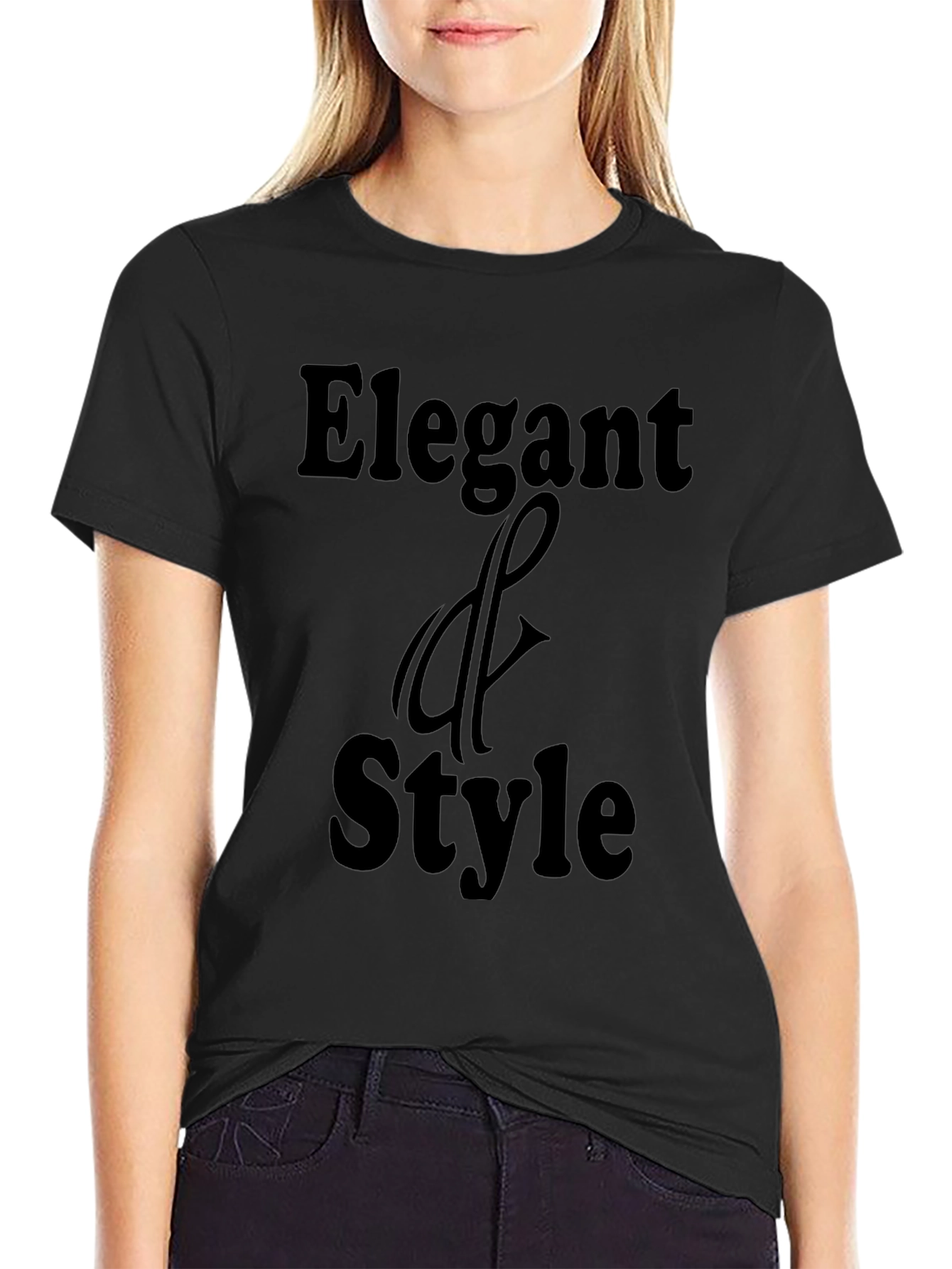 Elegant Style Black Graphic T-Shirt