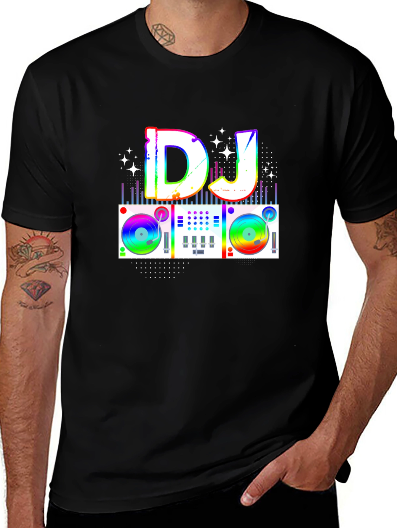Rainbow DJ Turntable Graphic Tee