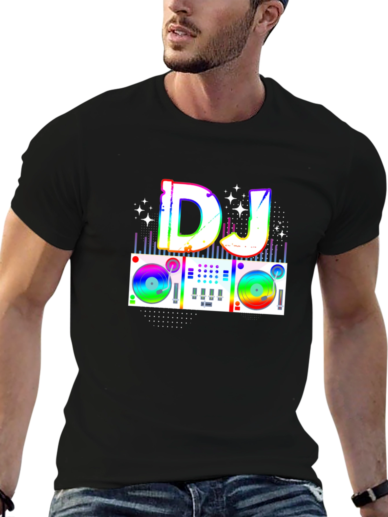 Rainbow DJ Turntable Graphic Tee