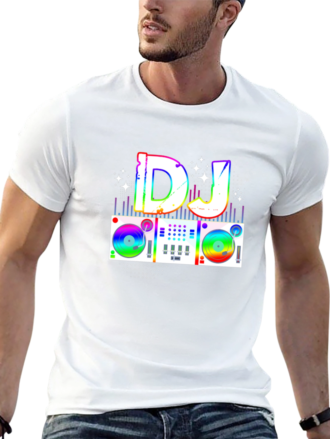 Rainbow DJ Turntable Graphic Tee