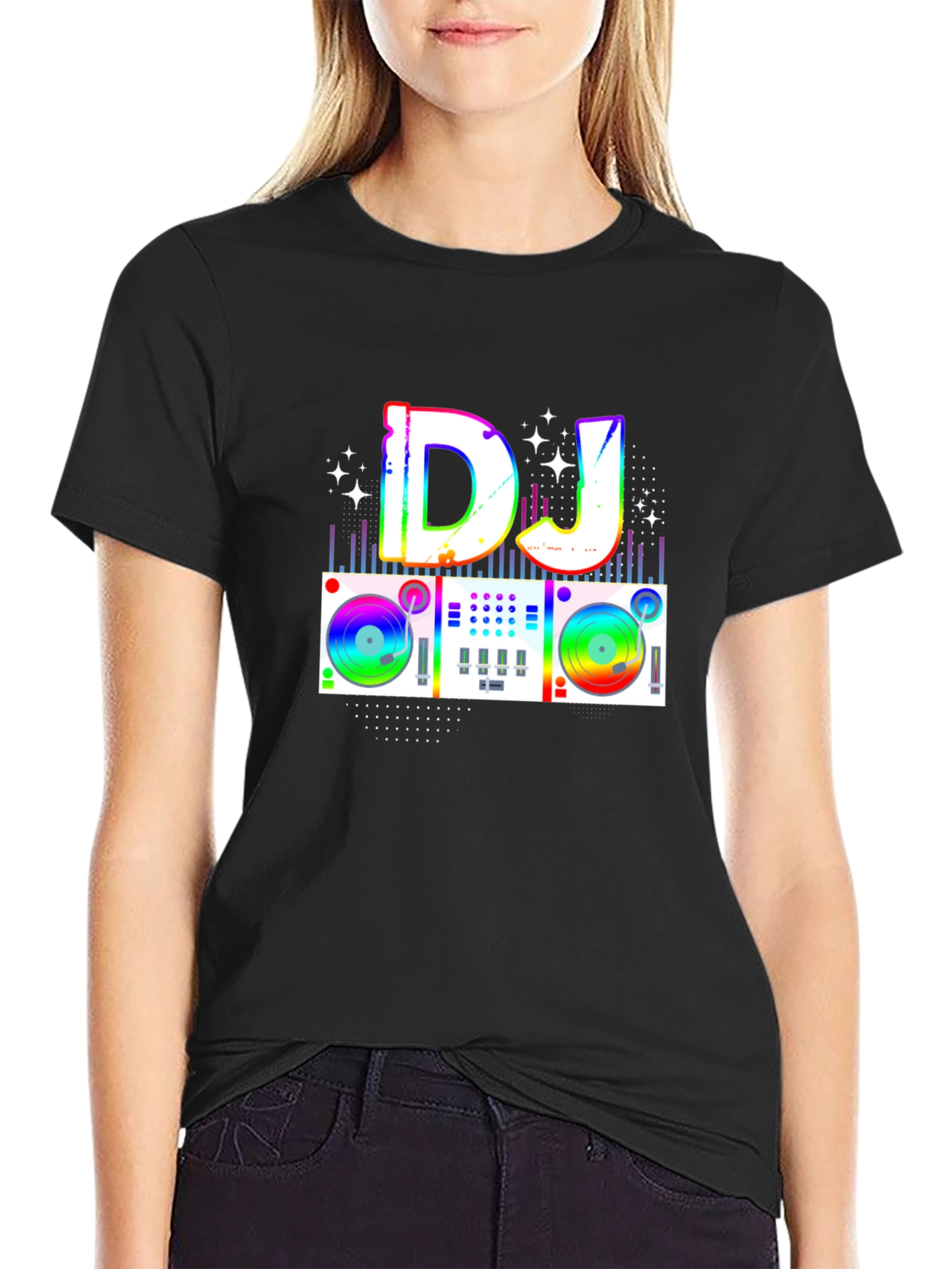 Rainbow DJ Turntable Graphic Tee