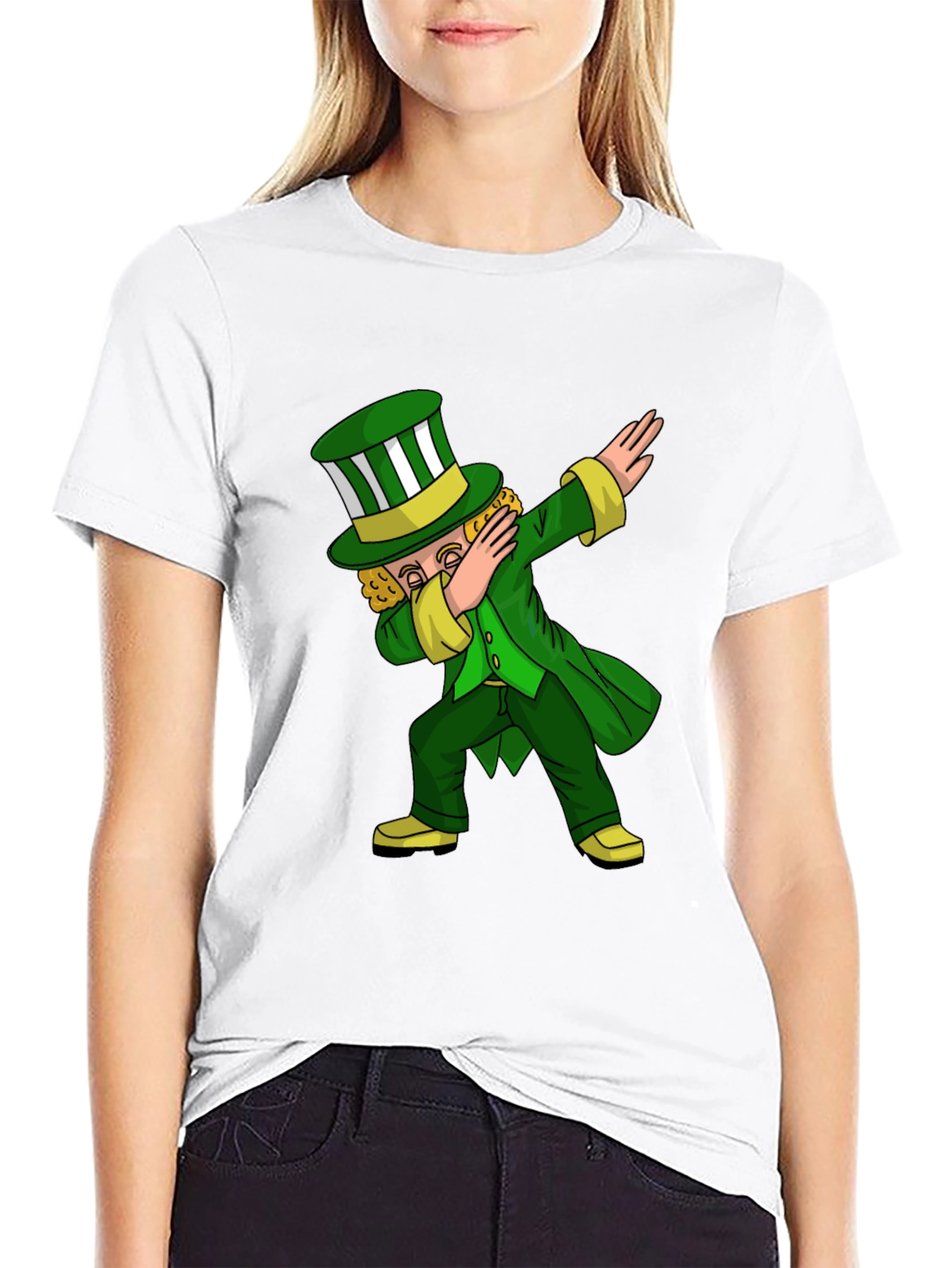 St. Patricks Day Leprechaun Dab Black T-Shirt