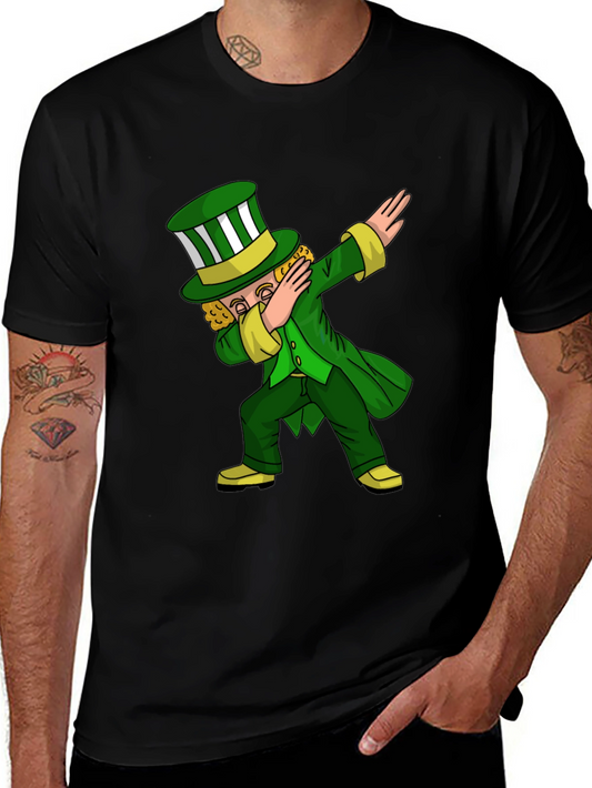 St. Patricks Day Leprechaun Dab Black T-Shirt