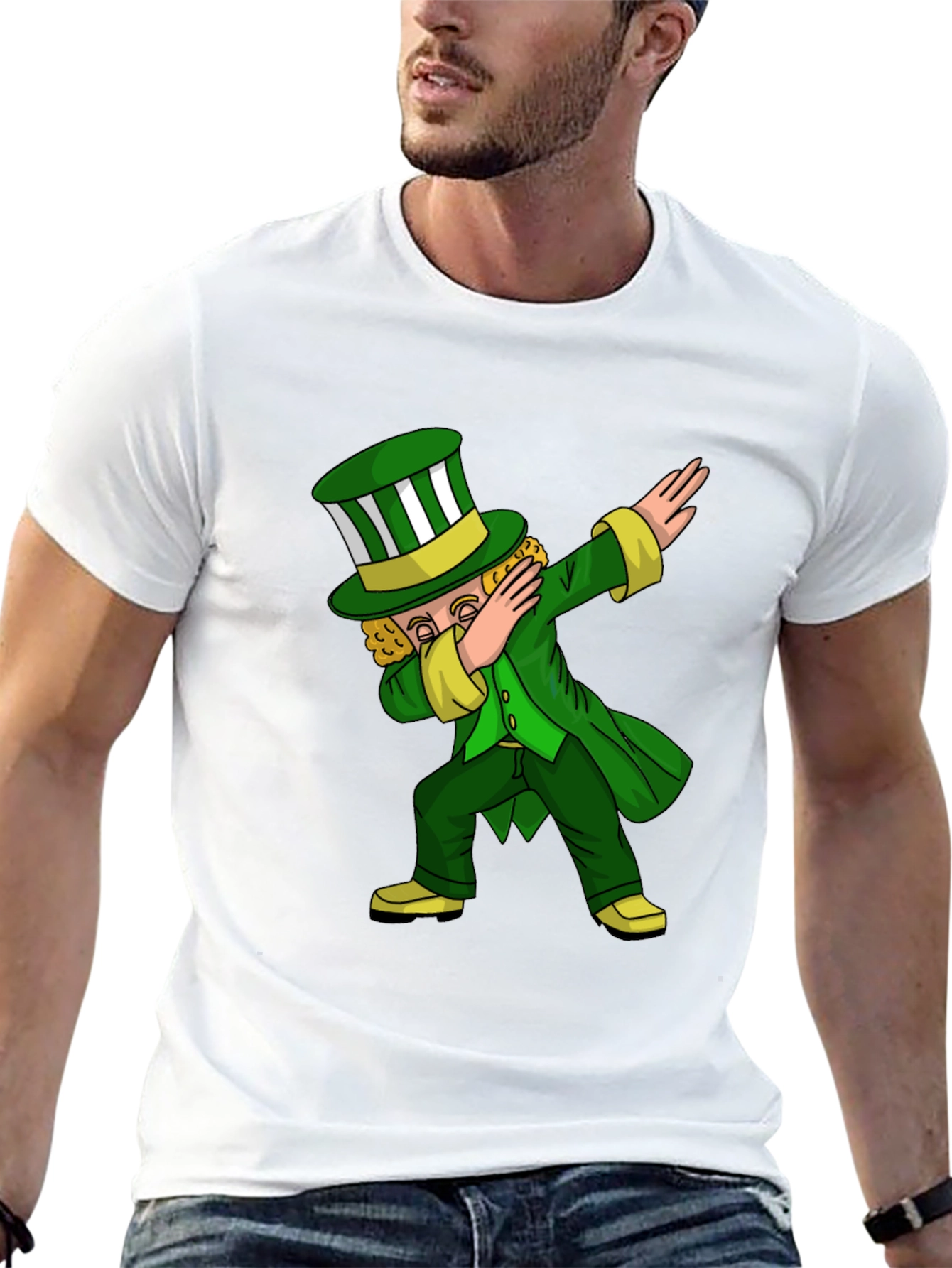 St. Patricks Day Leprechaun Dab Black T-Shirt