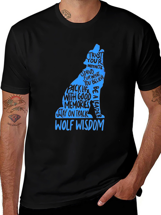 Wolf Wisdom Graphic Print T-Shirt