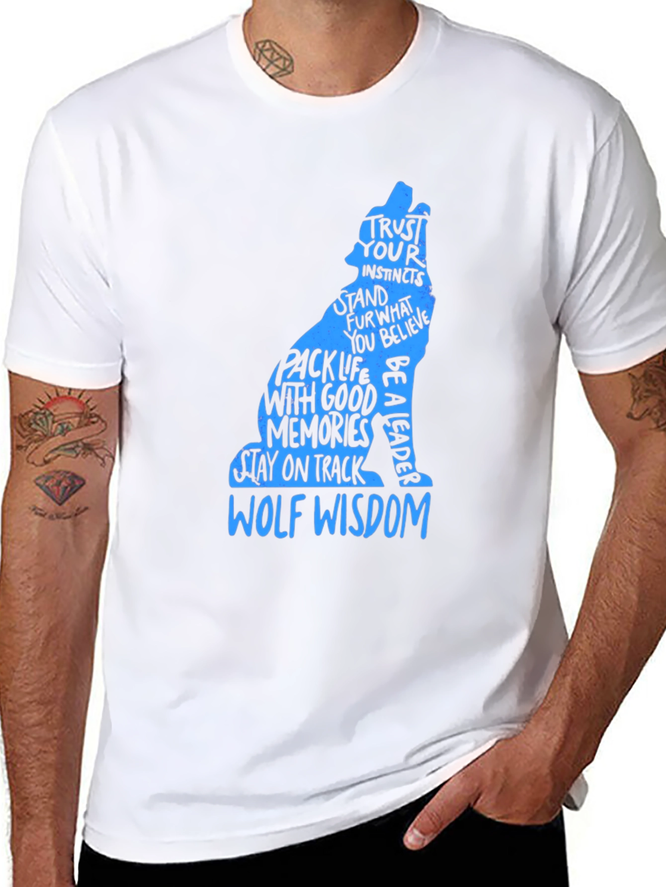 Wolf Wisdom Graphic Print T-Shirt