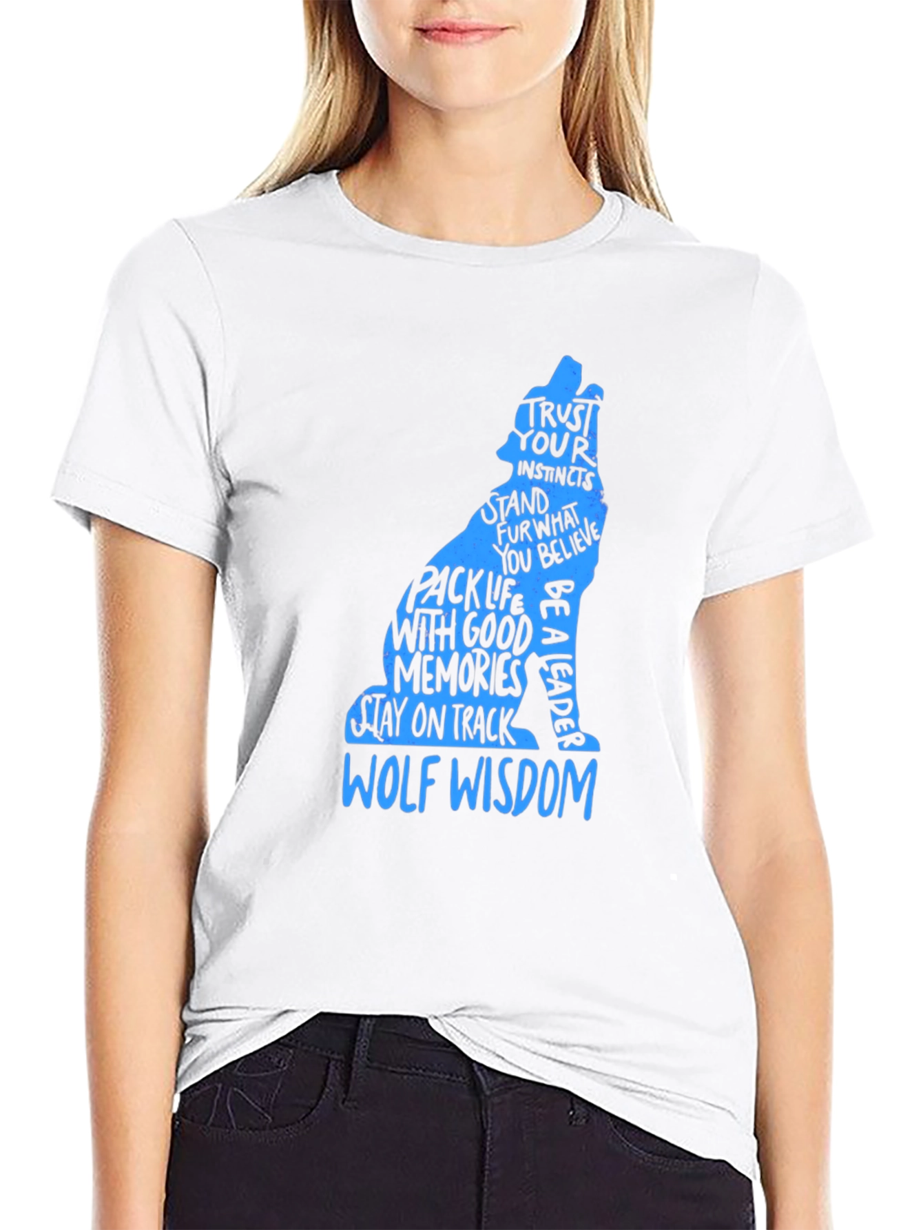 Wolf Wisdom Graphic Print T-Shirt
