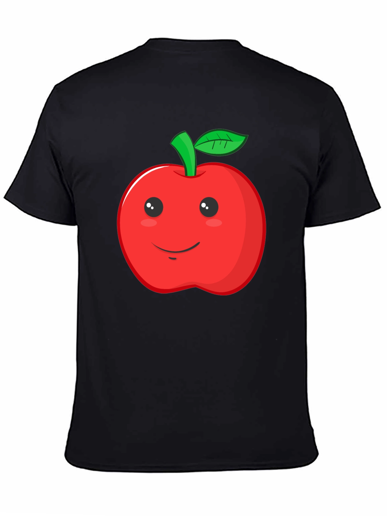 Apple Graphic Black T-Shirt - Mens Crew Neck