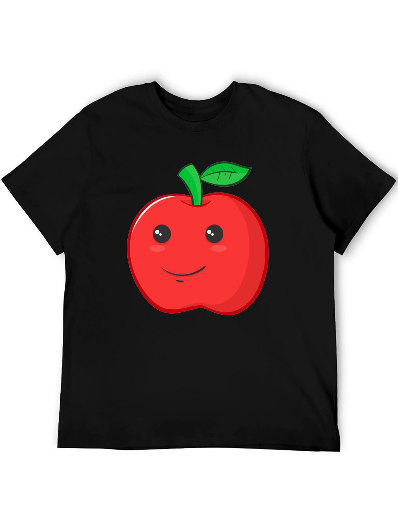 Apple Graphic Black T-Shirt - Mens Crew Neck