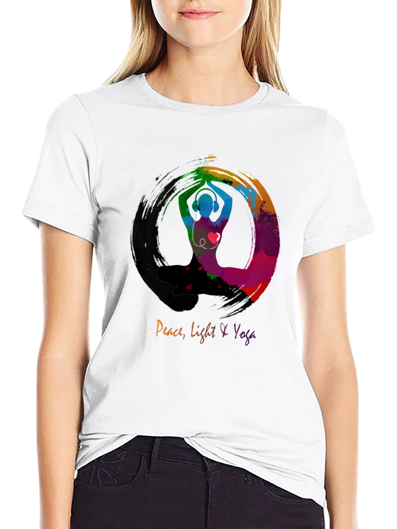 Peace Light Yoga T-Shirt - Zen Circle Design