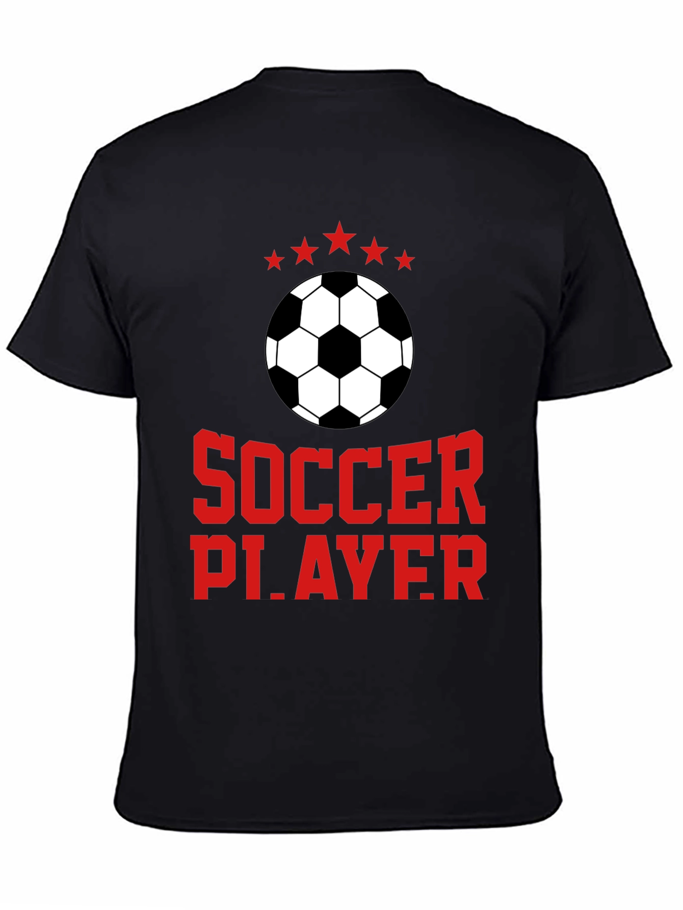 Soccer Player Graphic Tee - Black Cotton