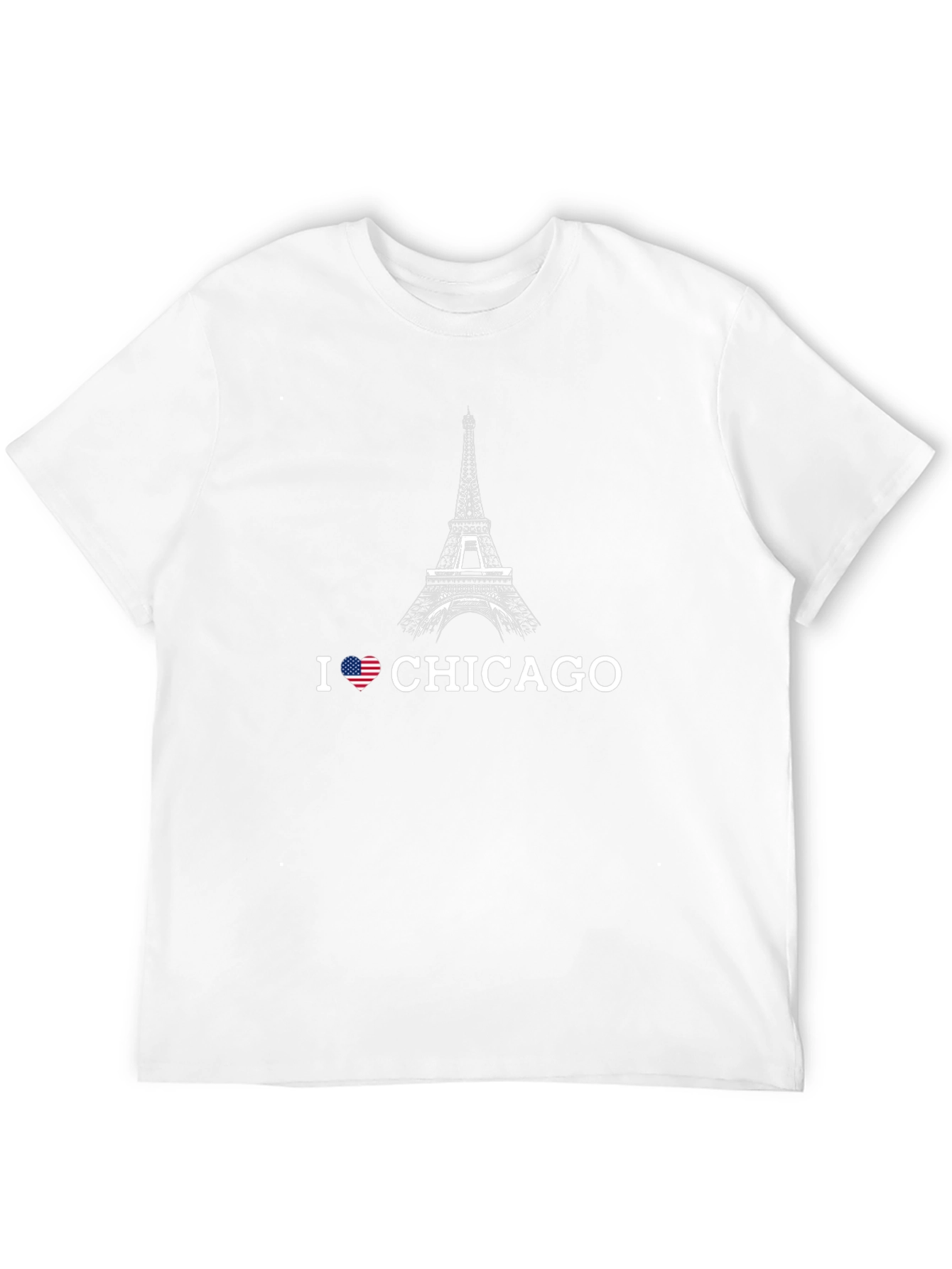 I Love Chicago T-Shirt Eiffel Tower Design