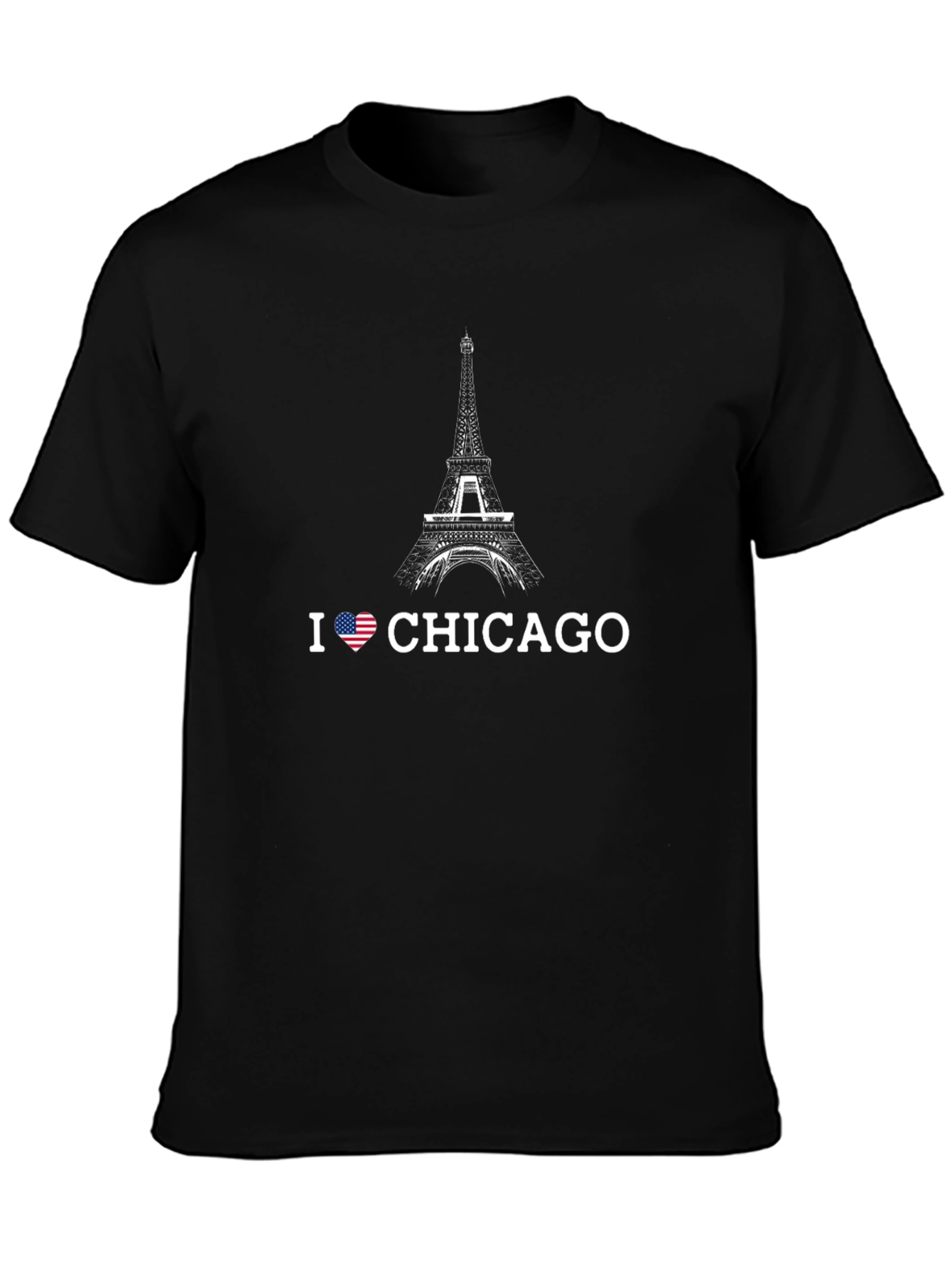 I Love Chicago T-Shirt Eiffel Tower Design