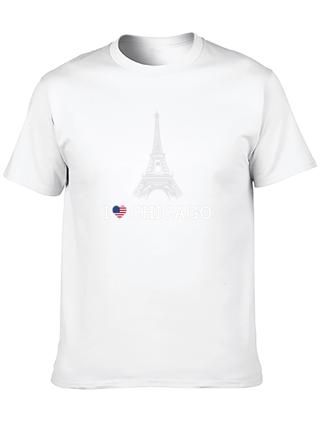 I Love Chicago T-Shirt Eiffel Tower Design