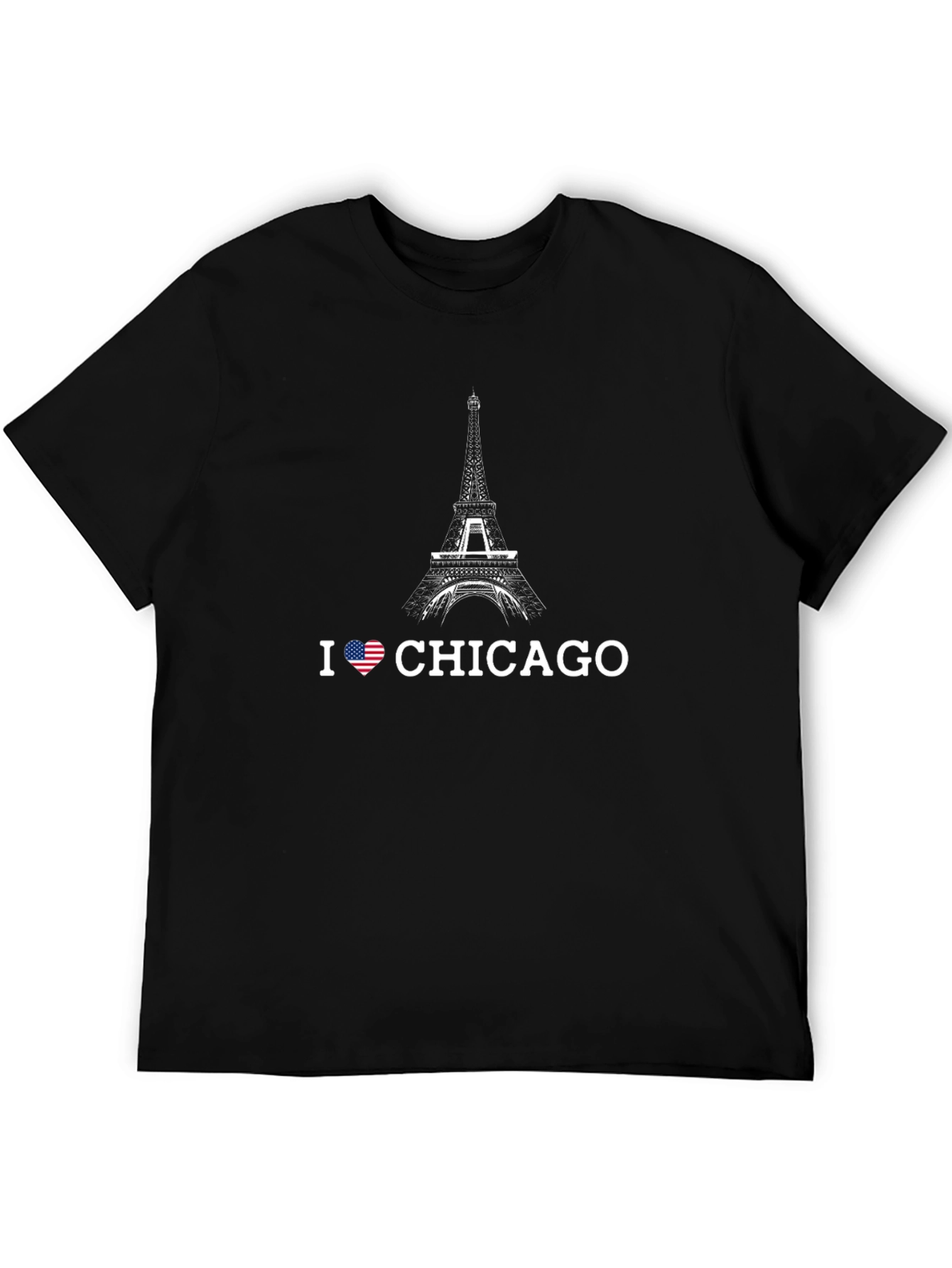 I Love Chicago T-Shirt Eiffel Tower Design