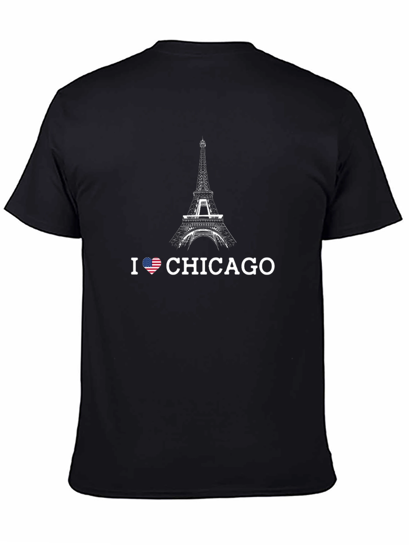 I Love Chicago T-Shirt Eiffel Tower Design