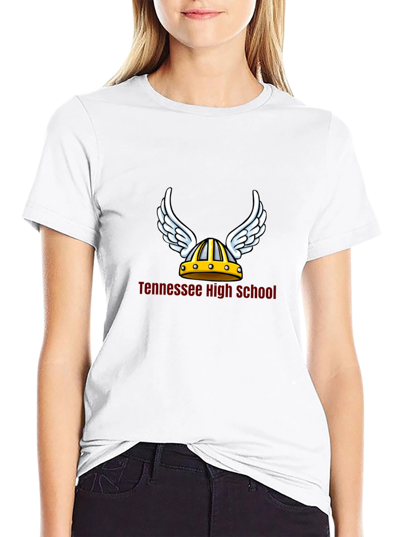 Tennessee High School Viking Helmet Black T-Shirt