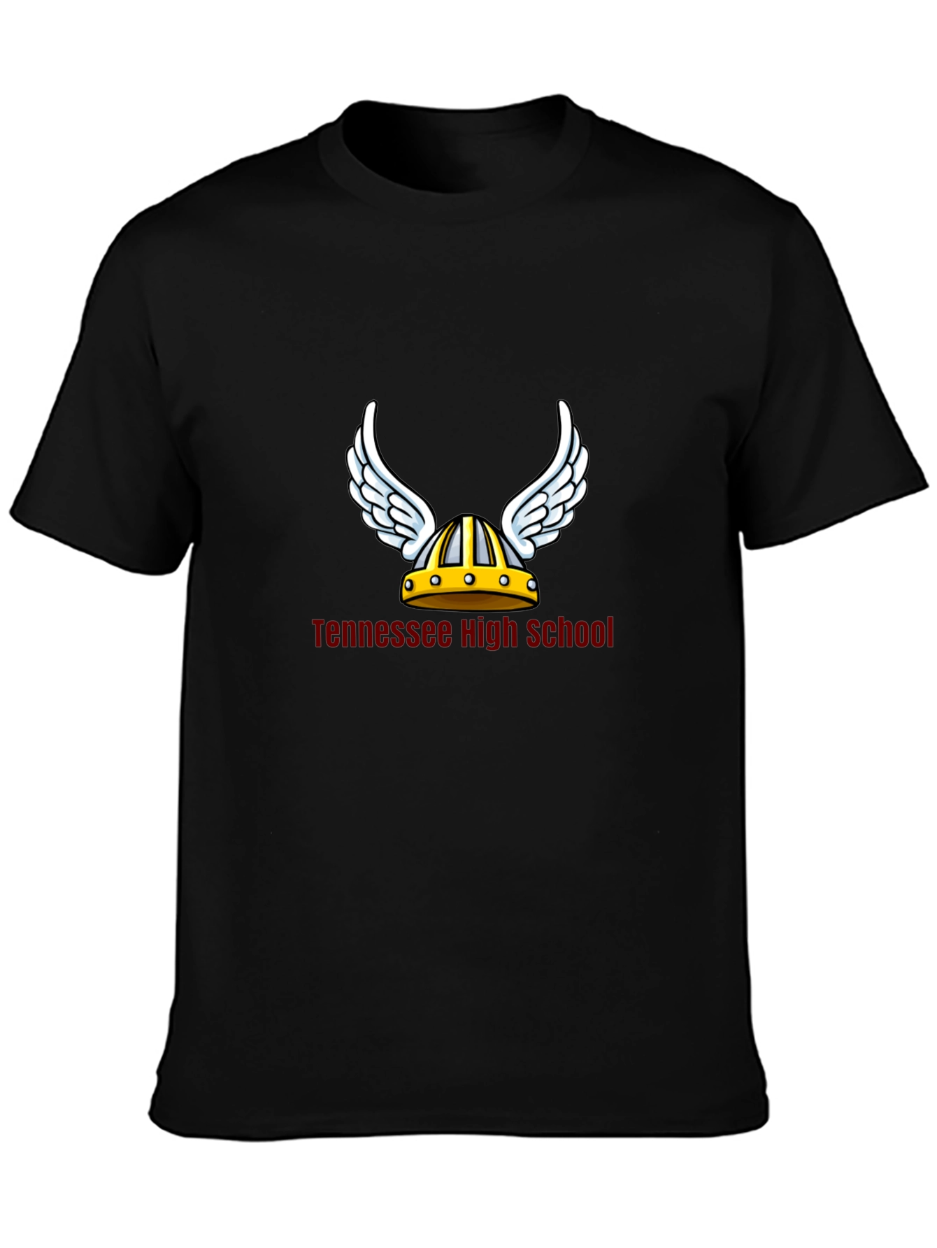 Tennessee High School Viking Helmet Black T-Shirt