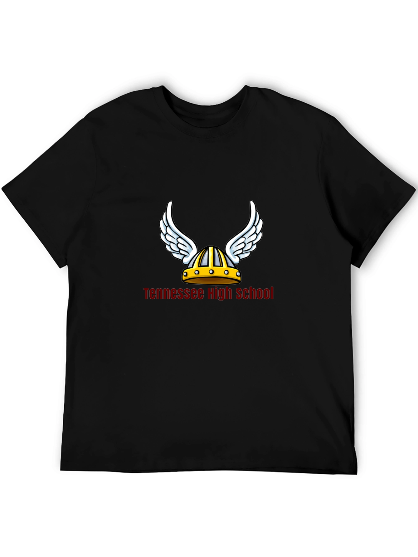 Tennessee High School Viking Helmet Black T-Shirt