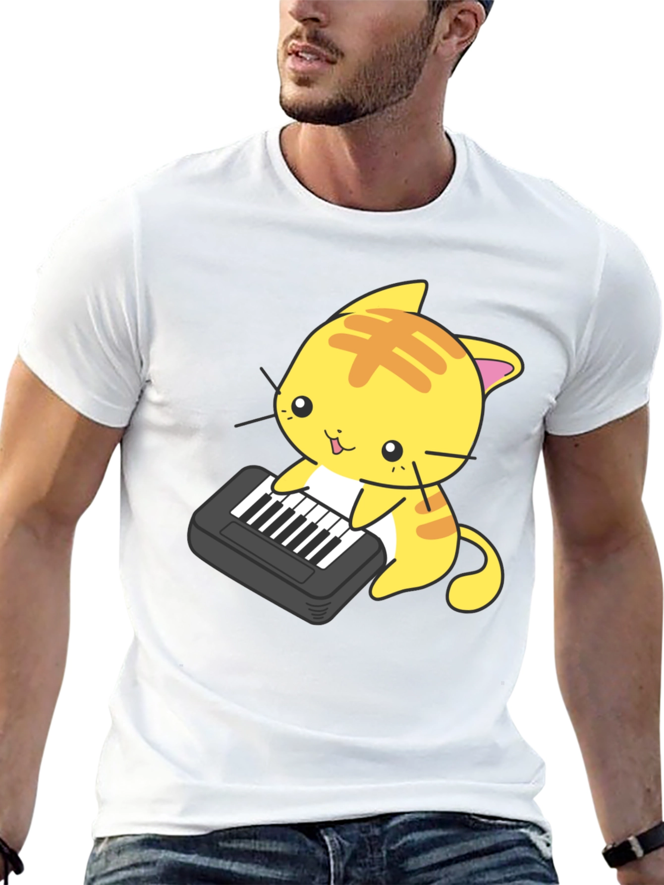 Cute Cat Keyboard T-Shirt