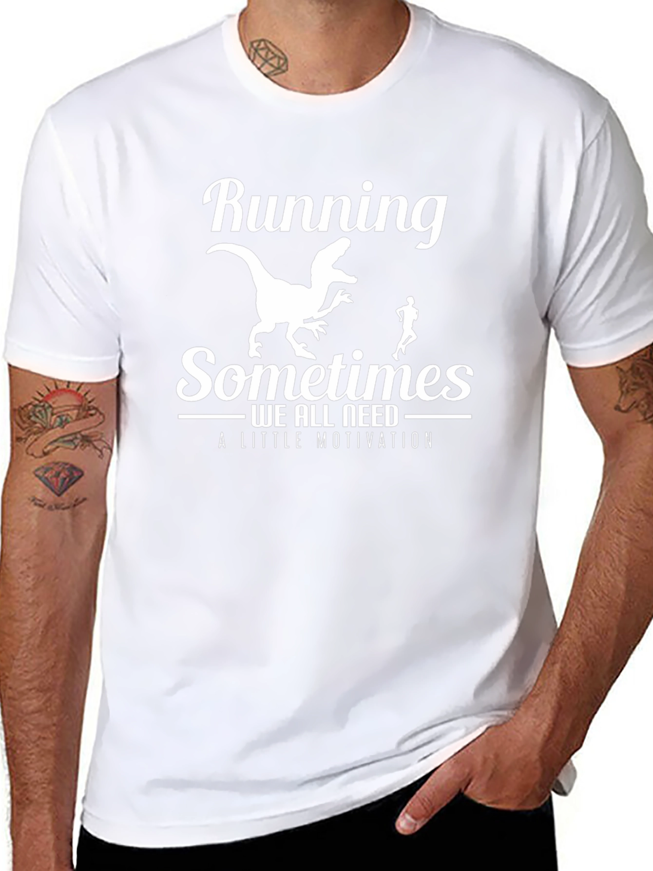 Running Dinosaur T-Shirt: Motivational Funny Tee