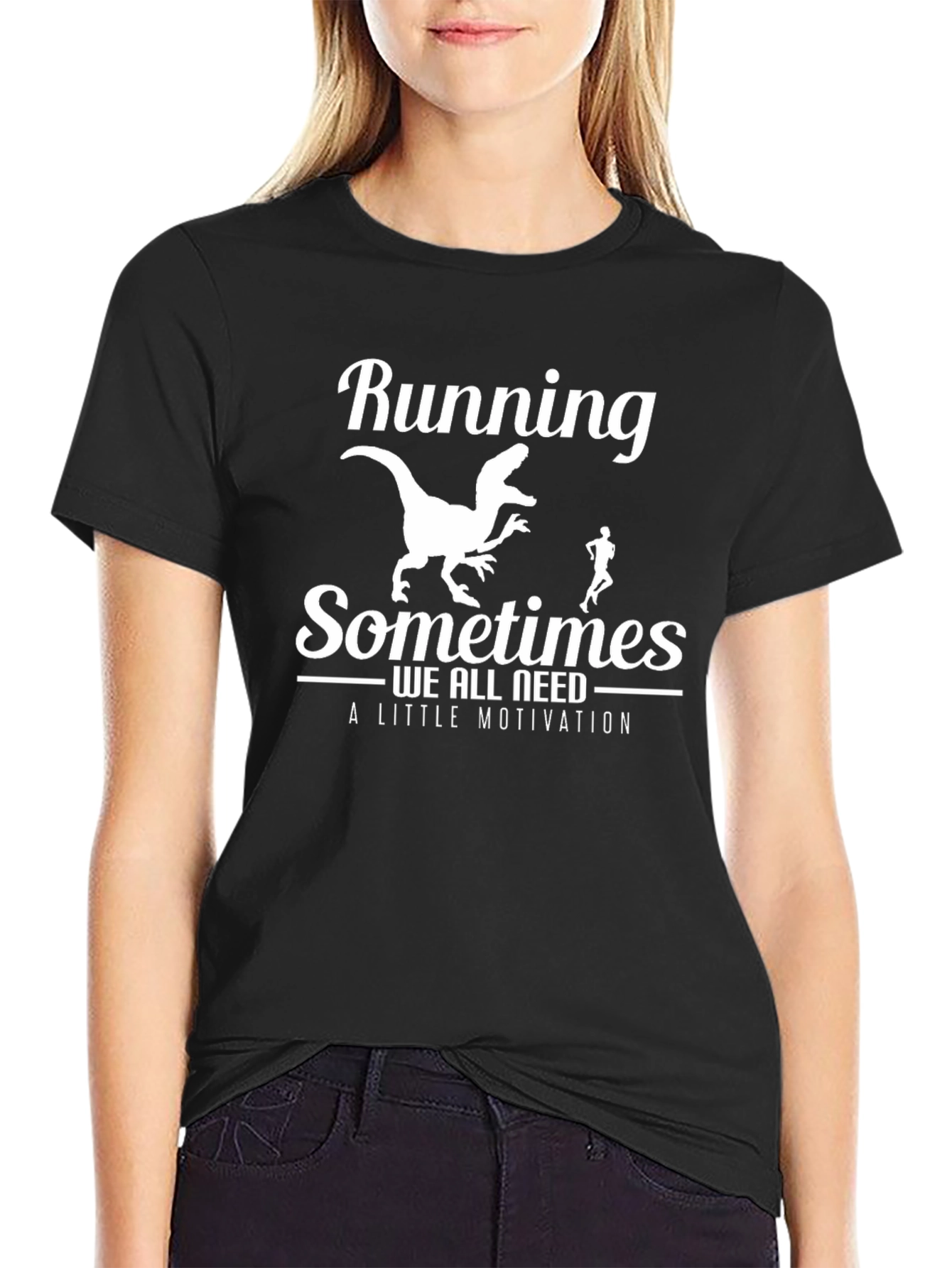Running Dinosaur T-Shirt: Motivational Funny Tee