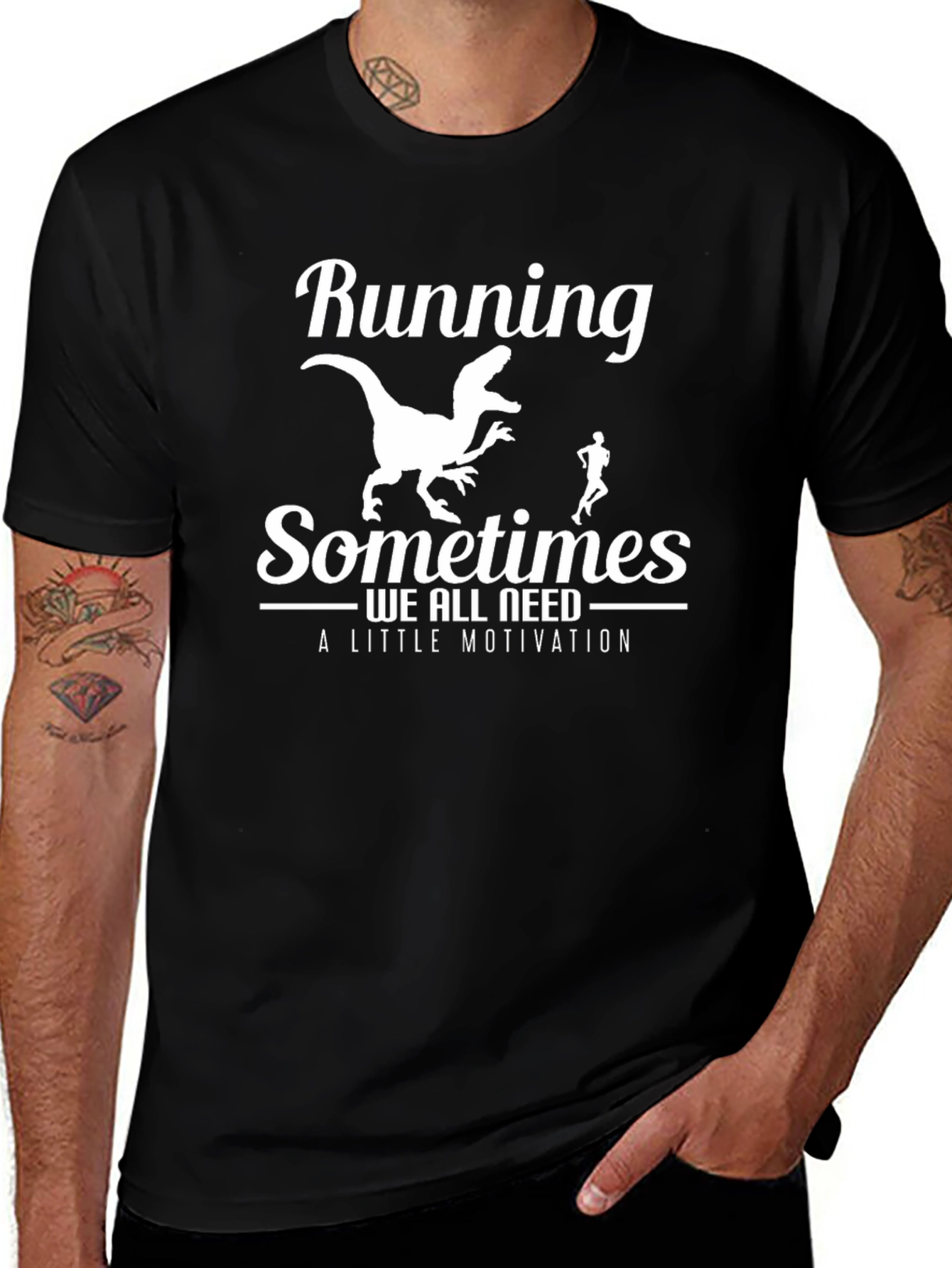 Running Dinosaur T-Shirt: Motivational Funny Tee