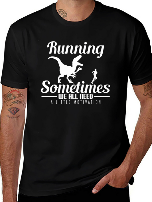 Running Dinosaur T-Shirt: Motivational Funny Tee
