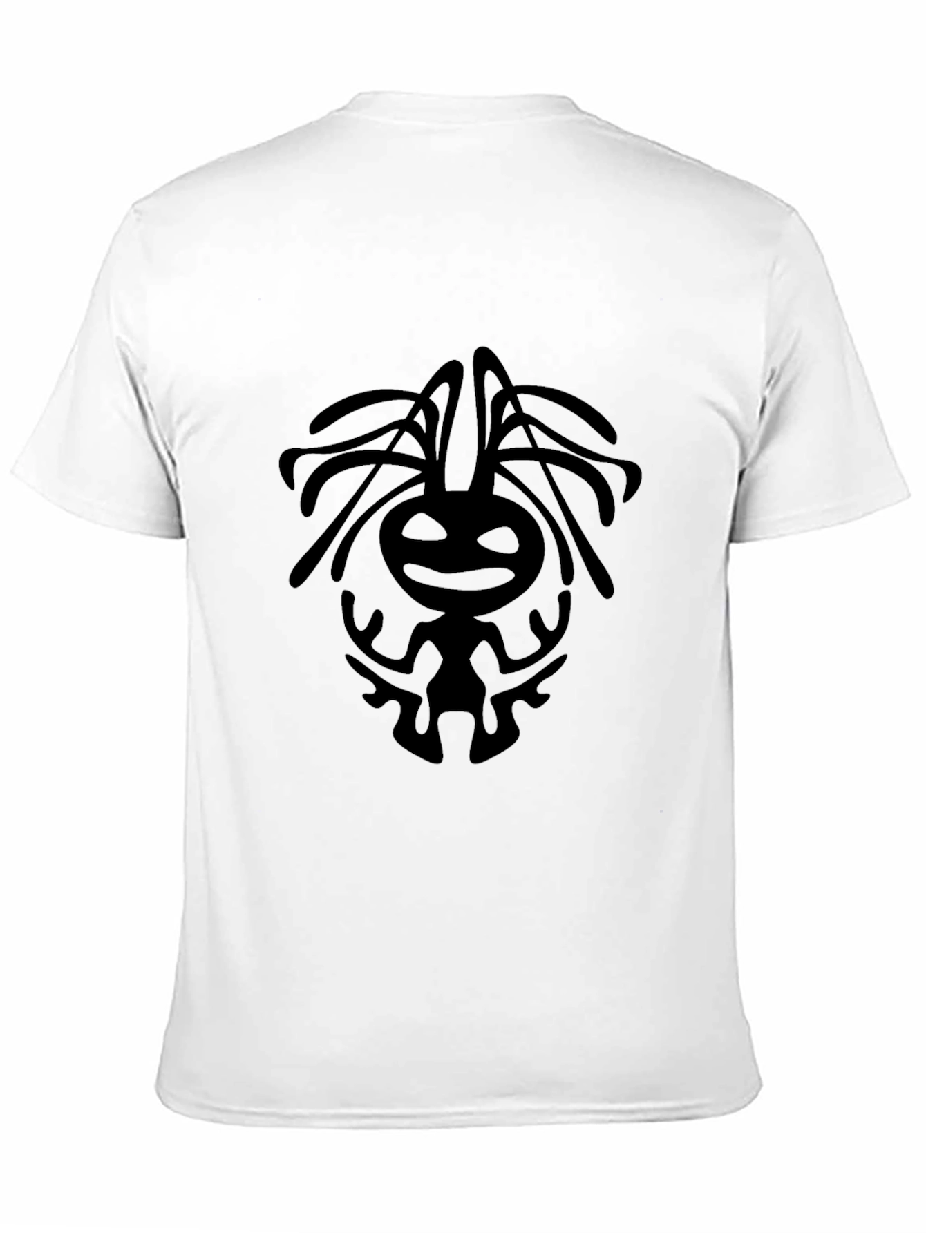 Black T-Shirt with Tribal Character Graphic