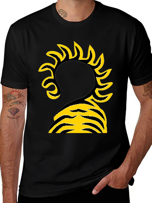 Abstract Sun Graphic Black T-Shirt