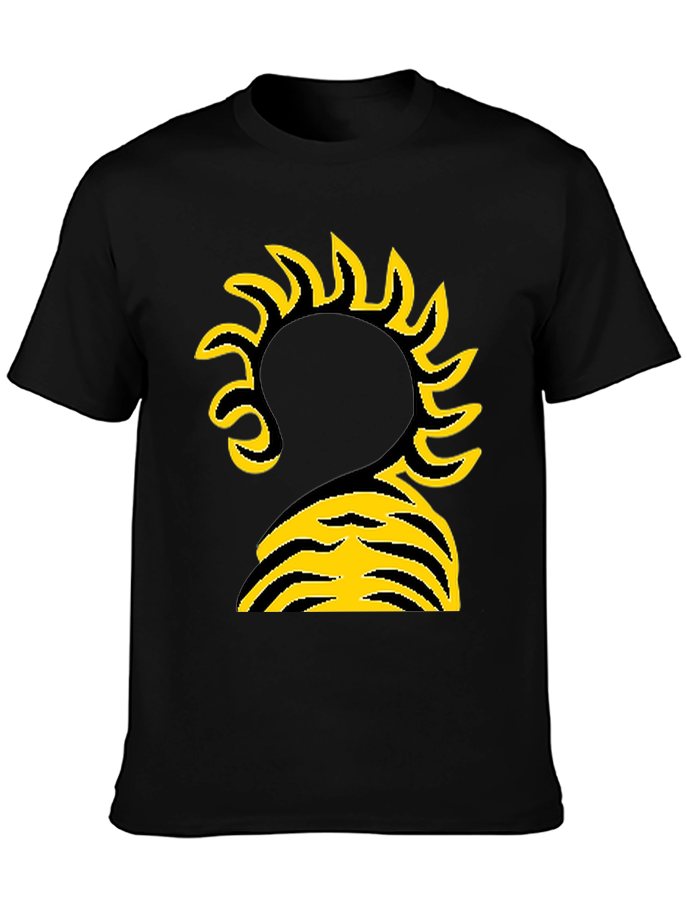 Abstract Sun Graphic Black T-Shirt
