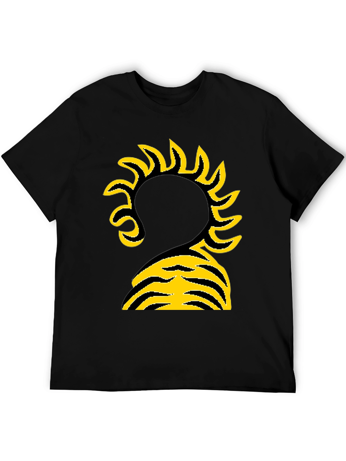 Abstract Sun Graphic Black T-Shirt