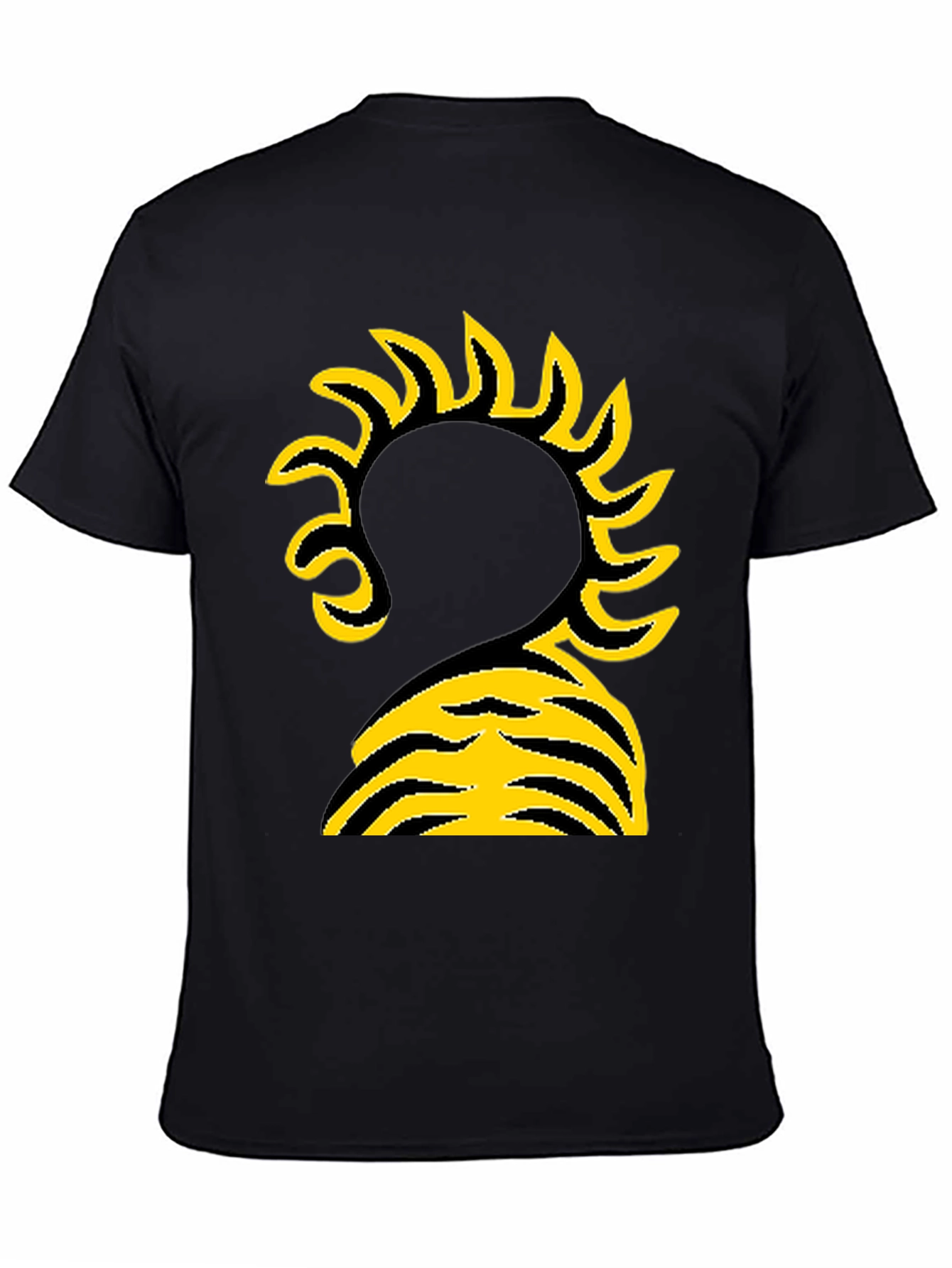 Abstract Sun Graphic Black T-Shirt