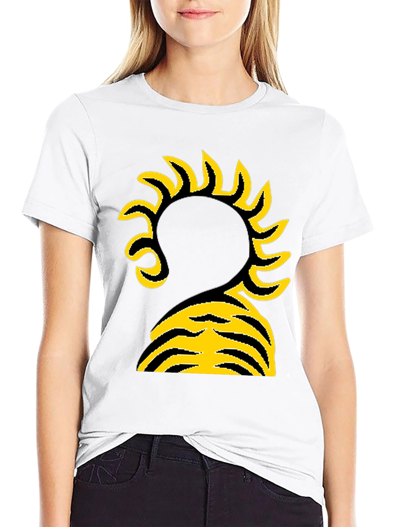 Abstract Sun Graphic Black T-Shirt