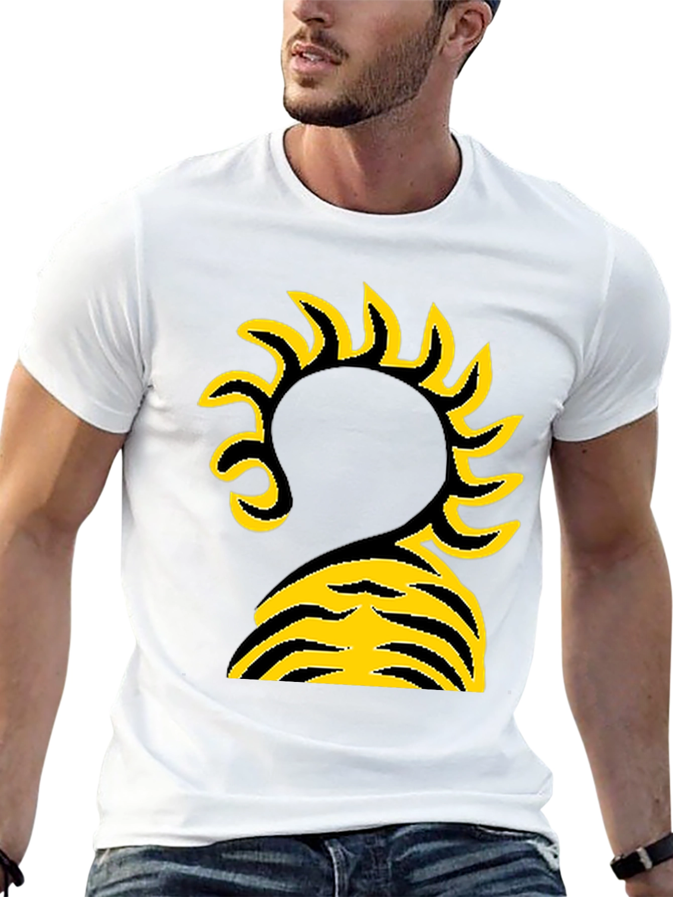 Abstract Sun Graphic Black T-Shirt