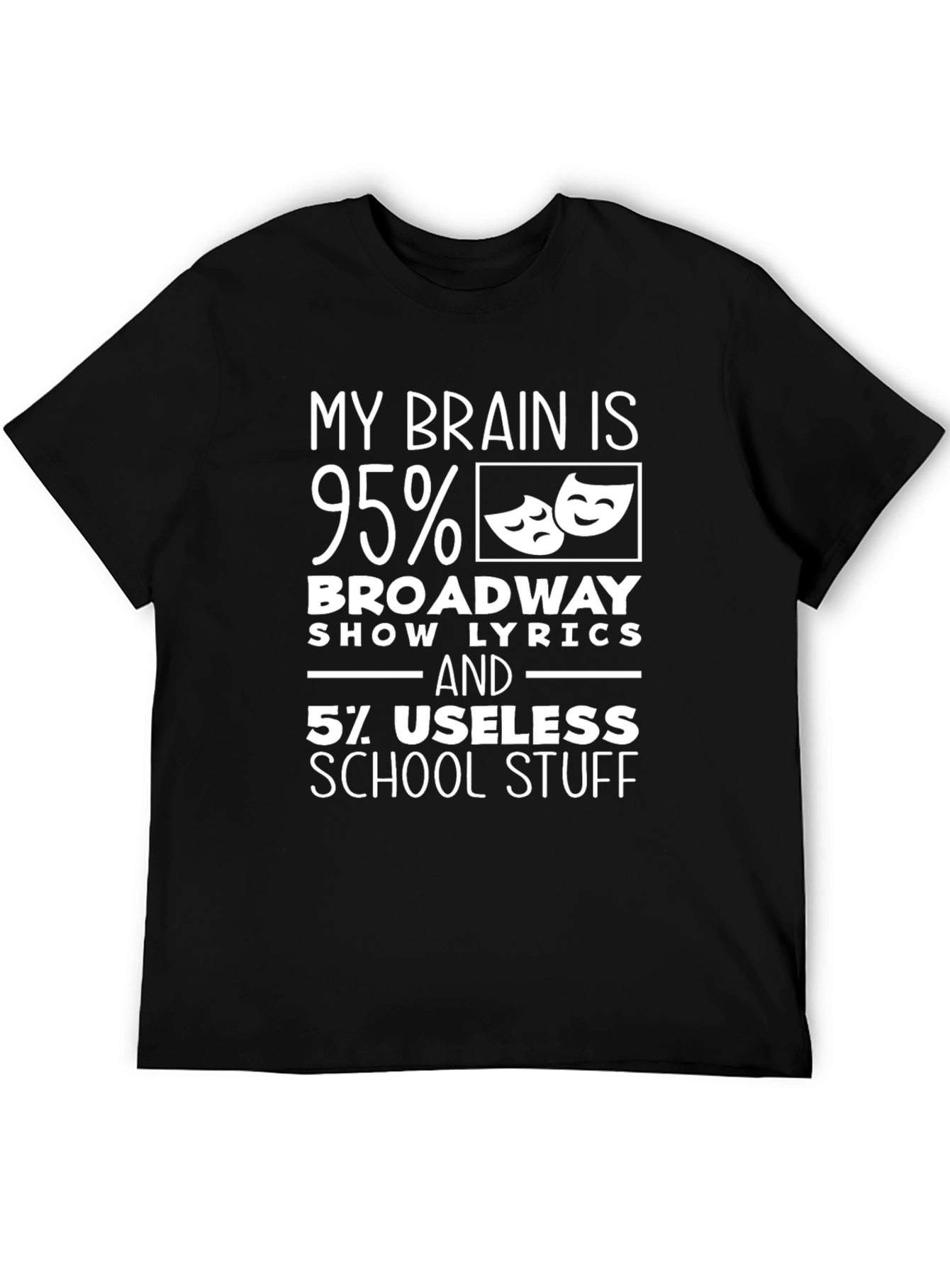 Broadway Lyrics T-Shirt - My Brain Is 95%
